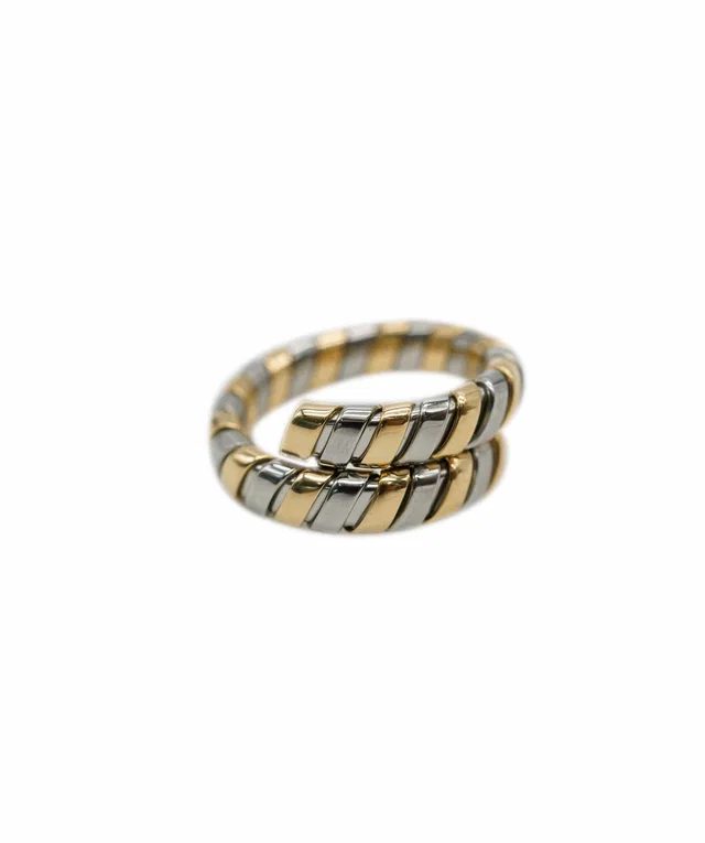 Bvlgari Tubogas Bi-coloured Coil Ring from Luxury Promise
