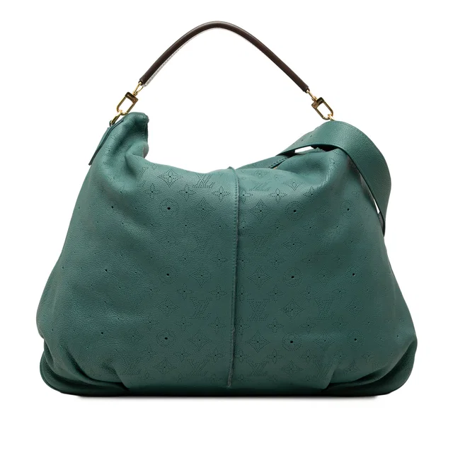 Blue Louis Vuitton Monogram Mahina Selene MM Satchel in Blue Leather from Designer Revival
