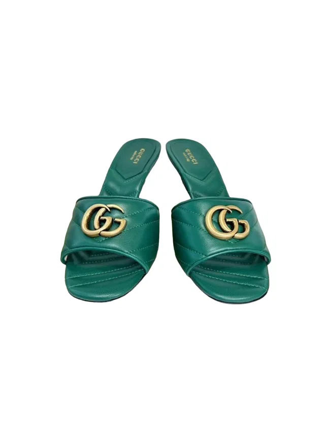 Gucci Double G Green Slides - 37.5 in Green from Luxury Promise