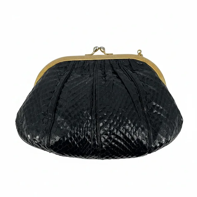 Judith Leiber Snake Clutch | Chain Strap, Inner Pockets | Os in black from Poshmark, photo 1 of 1
