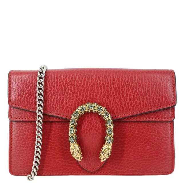 Gucci Dionysus Super Mini Calfskin Leather Crossbody Bag Red 476432 in Red Calfskin from Dallas Designer Handbags