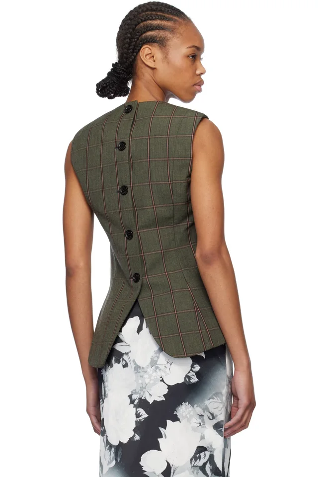Meryll Rogge Khaki Blazer Top, photo 3 of 3 from SSENSE