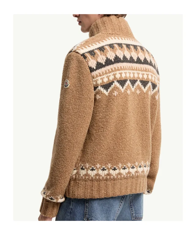 Moncler Geometric Bouclé Down Cardigan, photo 3 of 6 from SENSER