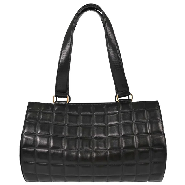 Chanel 2002-2003 Black Lambskin Choco Bar Handbag in Black Lambskin from AMORE Vintage Tokyo