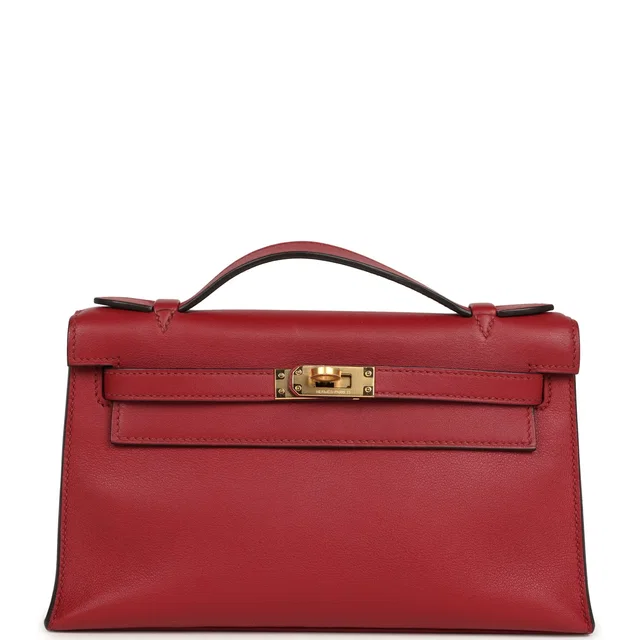Hermès Kelly Pochette Rubis Swift Gold Hardware in Swift leather from Madison Avenue Couture