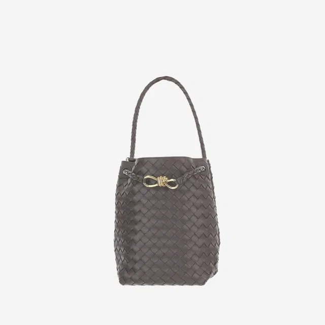 Bottega Veneta Andiamo Bucket Bag — Gray Lamb Skin in Grey Lambskin from HEWI