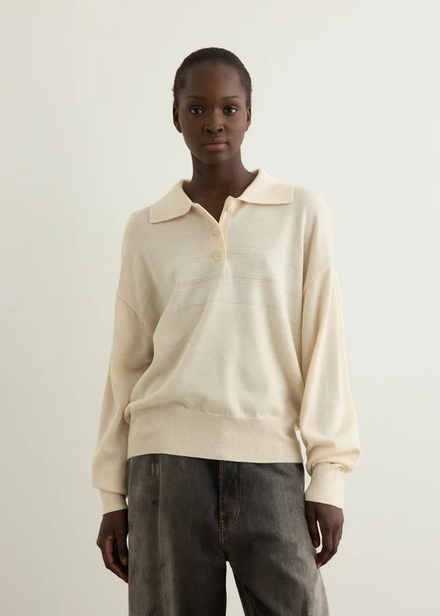 Low Classic Incu Exclusive Multi Stripe Pique Knit Top in Beige from Incu, photo 1 of 1