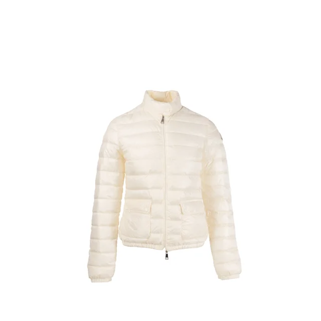 Moncler size 1 lans packable short down jacket nylon white in White Nylon from EMIER