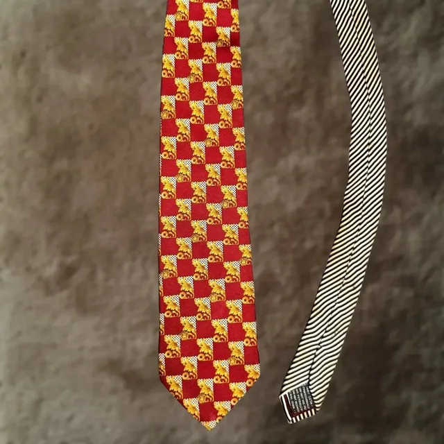 Vintage Gianni Versace Tie Mens One Size Red Gold Baroque Medusa Checkerboard Wide in multicolor Woven leather from Grailed