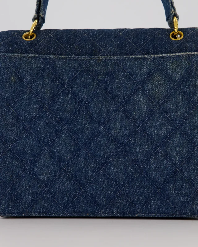 Chanel Vintage Denim Medium Top Handle Bag in Denim from Sellier, photo 14 of 18