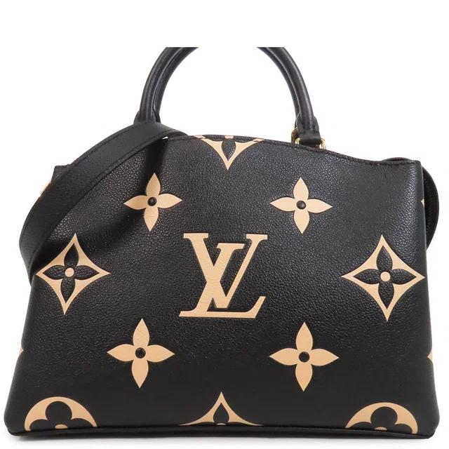Louis Vuitton Petit Palais Black Beige Monogram Empreinte 2-Way Shoulder Bag in Black from The Reluxe