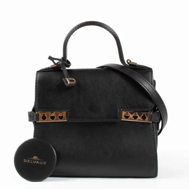 Delvaux Black Supple Calf Tempête Micro Bag in Black Calfskin from Labellov, photo 2 of 8