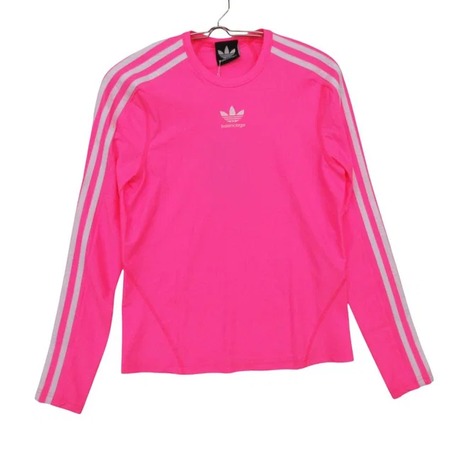 Balenciaga x Adidas Top Long Sleeve Top Sports Pullover Pink LL Sweater in Pink from The Reluxe