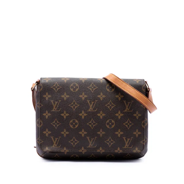 Brown Louis Vuitton Monogram Musette Tango Short Strap Shoulder Bag in Brown Coated canvas from Designer Revival