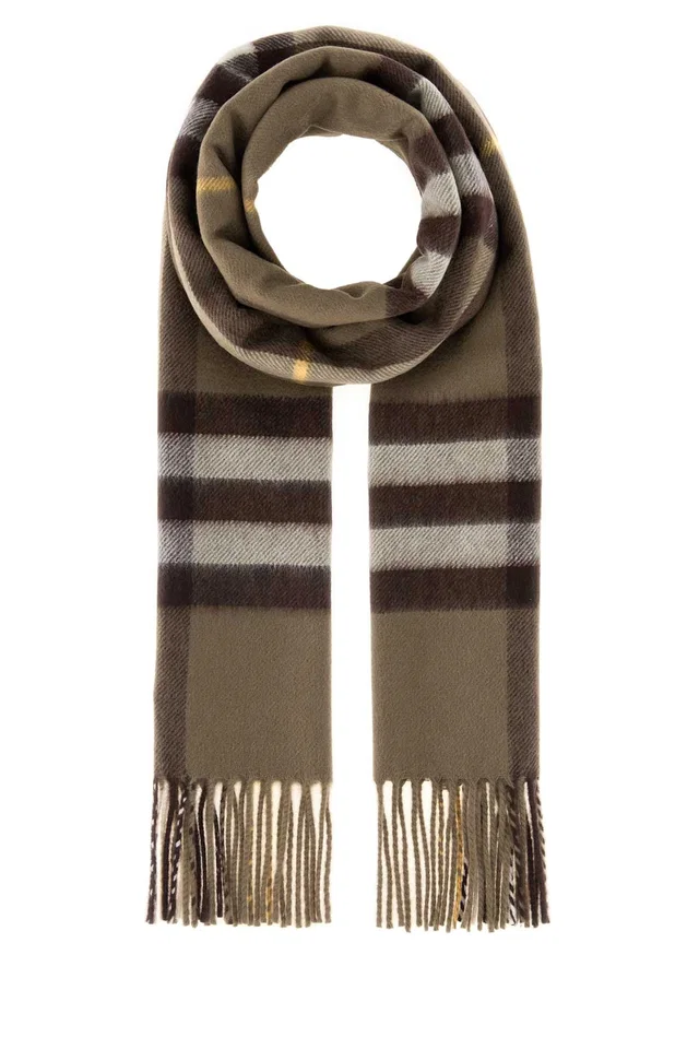 Burberry Giant Check Scarf — Beige Cashmere Scarfs in Beige Cashmere from HEWI