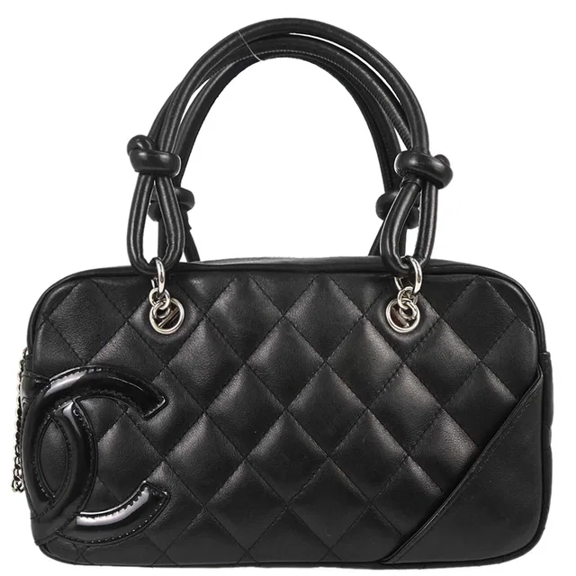 Chanel 2005-2006 Black Calfskin Cambon Ligne Handbag in Black Calfskin from AMORE Vintage Tokyo