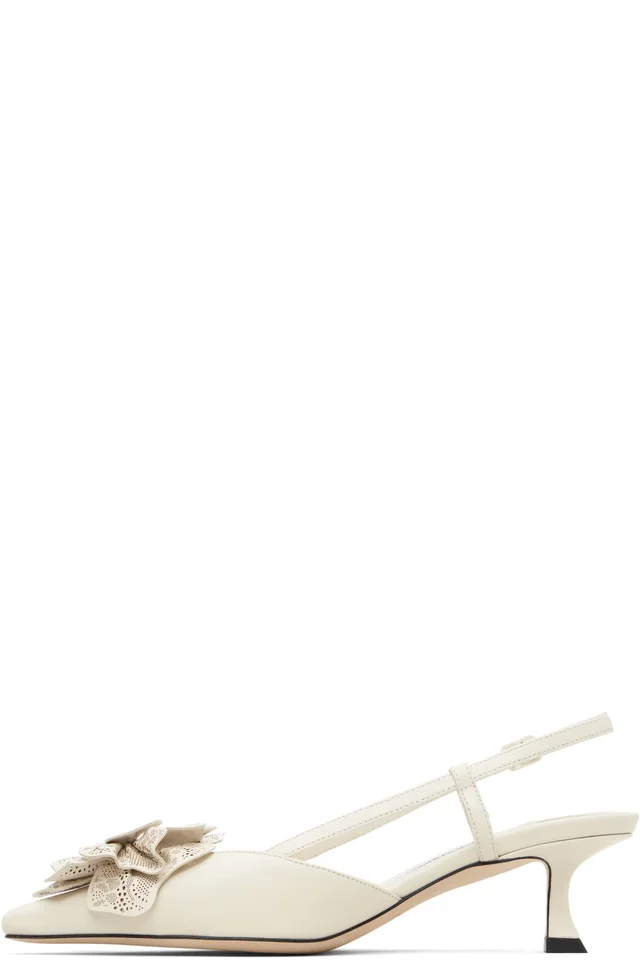 Jimmy Choo White Mimmi Sling Back 50 Heels, photo 3 of 5 from SSENSE
