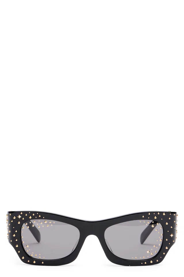 Celine 4s333cpsm Gold-Studded Acetate Sunglasses — Black in Black from HEWI