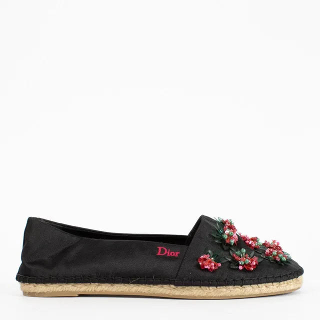 Dior Black Flats - Size 38 1/2 in Black from Labellov