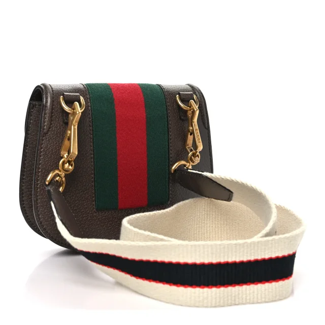 Gucci Textured Calfskin Web Crystal Heart Stripe Small Totem Shoulder Bag New Acero in Calfskin from FASHIONPHILE, photo 3 of 11