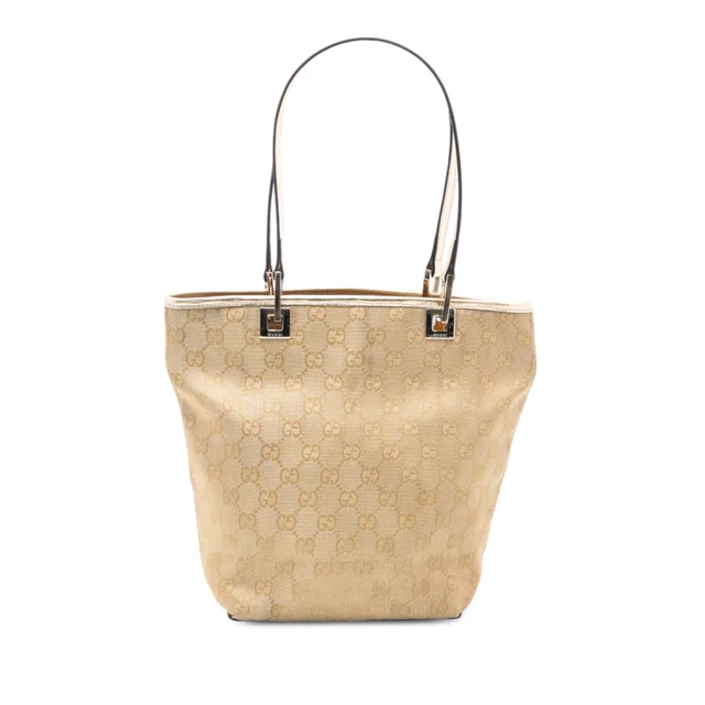 Gold Gucci GG Canvas Tote in Gold Canvas from Designer Revival