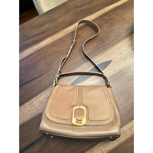 Fendi Anna Leather Flap Crossbody in brown|neutral Leather from Poshmark
