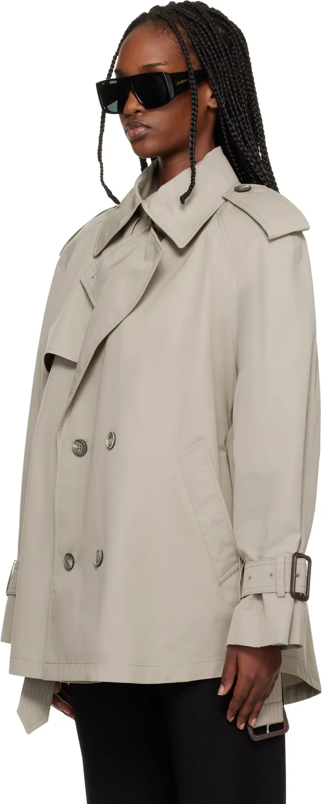 WARDROBE.NYC Taupe Clean Mini Trench Coat, photo 9 of 10 from SSENSE