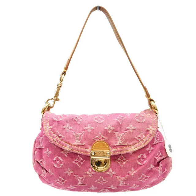 Louis Vuitton Monogram Denim Fuchsia Pink Mini Pleaty Shoulder Bag in Pink Denim from The Reluxe