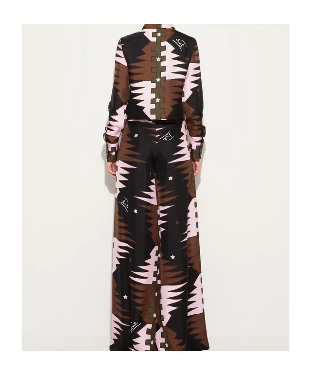 Emilio Pucci Valdimontone Print Silk Crop Shirt, photo 4 of 5 from SENSER