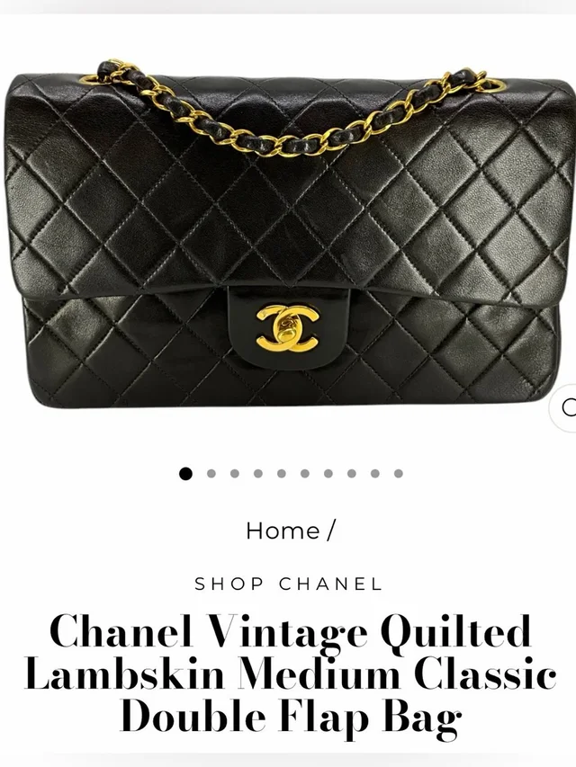 Chanel Vintage Classic Double Flap Mm Bag in black|gold Lambskin from Poshmark