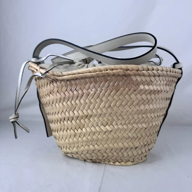 Loewe Drawstring Bucket Bag in Calfskin leather, embossed, palm leaf, raffia from Reowned, photo 3 of 9
