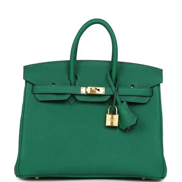 Hermès Birkin 25 Vert Vertigo Togo Gold Hardware in Green Togo leather from Madison Avenue Couture