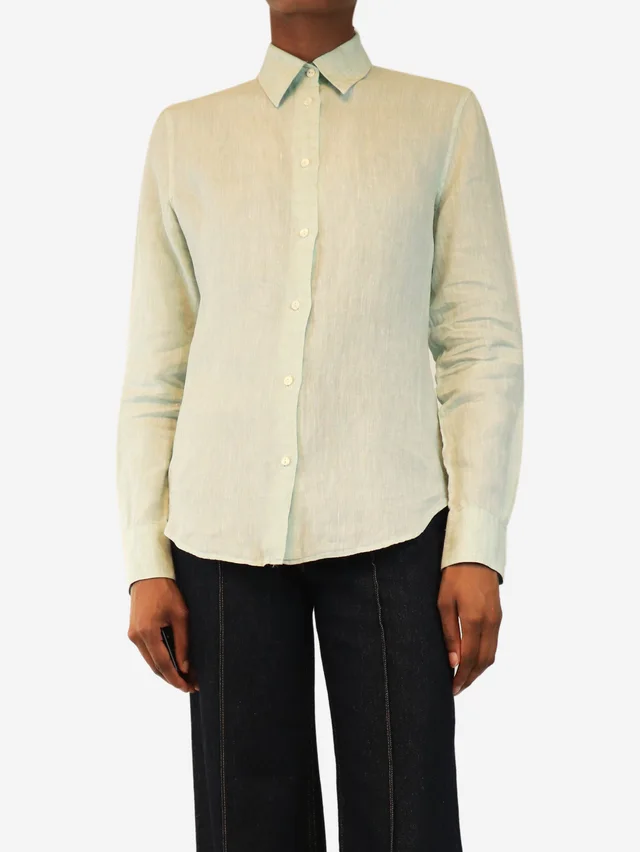 Loro Piana Light green linen shirt - size UK 8 in Green from Sign of the Times