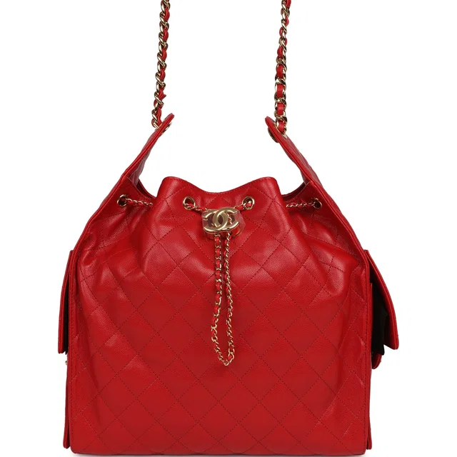 Chanel Medium 25 Hobo Bag Dark Red Caviar Gold Hardware in Red Caviar leather from Madison Avenue Couture