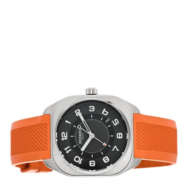 Hermès Titanium Rubber 39mm H08 Automatic Watch Orange in Orange from FASHIONPHILE, photo 2 of 5