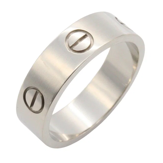 Cartier Love Au750 White Gold Ring Size 18 in White from LuxUness