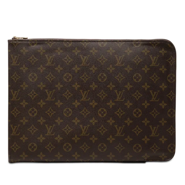 Brown Louis Vuitton Monogram Poche Documents Portfolio Business Bag in Brown Coated canvas from Designer Revival