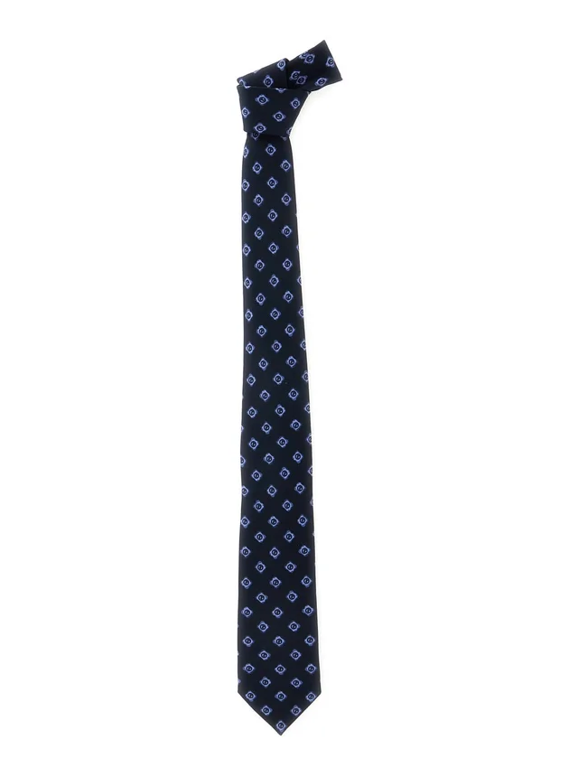 Giorgio armani Blue Silk Tie with All-Over Logo Print Man in Blue 100% Silk, photo 2 of 6 from Gaudenzi Boutique