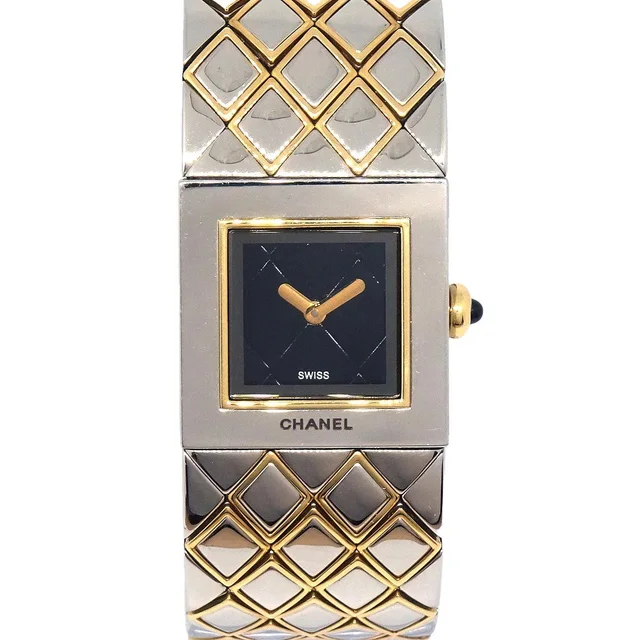 Chanel Matelasse Quartz Watch SS 18KYG from AMORE Vintage Tokyo