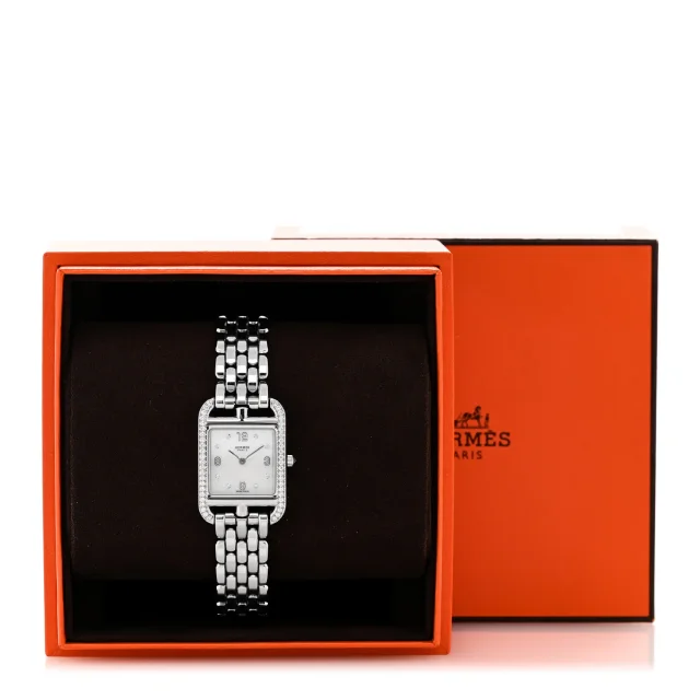 Hermès Stainless Steel Diamond Bezel Mother of Pearl 23mm Cape Cod Quartz Watch from FASHIONPHILE, photo 5 of 5