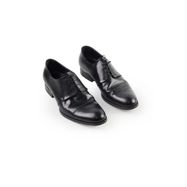 Louis Vuitton Men's Leather Shoes Black Size 6 in Black Leather from The Purse Affair