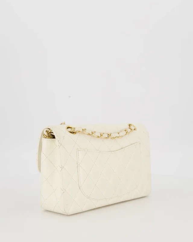 Chanel Vintage White Small Classic Double Flap Bag in White Caviar leather from Sellier, photo 8 of 20