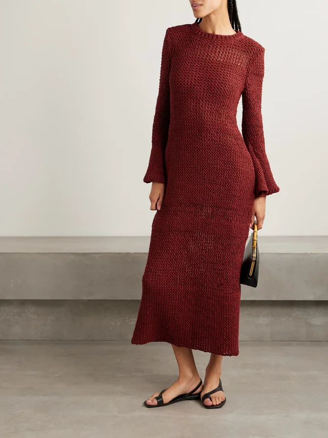 LIBEROWE Open-knit organic cotton-blend midi dress, photo 2 of 2 from NET-A-PORTER (Canada)