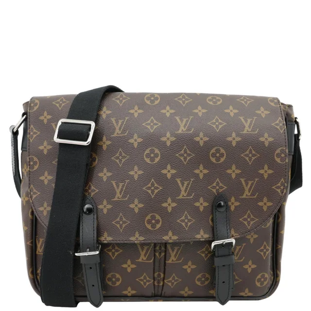 Louis Vuitton Christopher Monogram Macassar Messenger Bag Black in Black Canvas from Dallas Designer Handbags