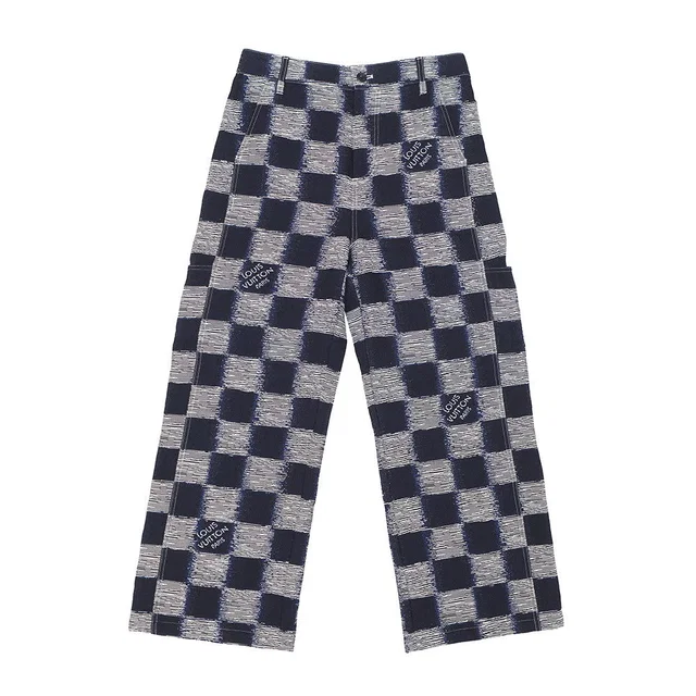 Louis Vuitton Damier Wool Pants Size 46 NavyHQP08W Wool100% Cotton100% in Wool from GALLERY RARE