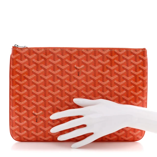 Goyard Goyardine Senat Pochette MM Orange in Orange Coated canvas from FASHIONPHILE, photo 2 of 7