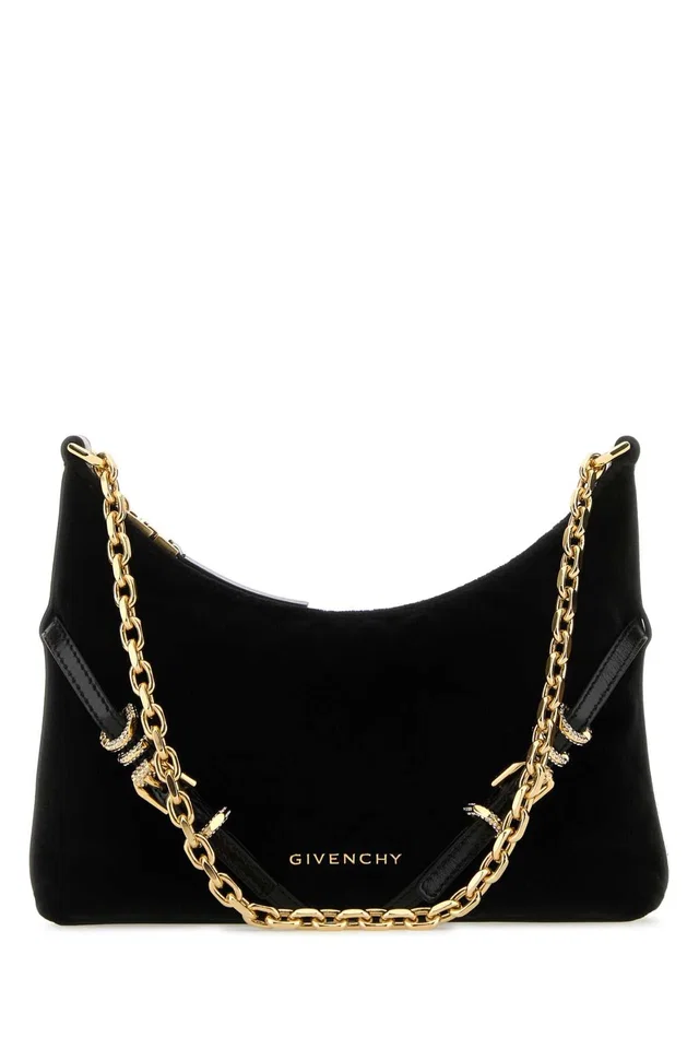 Givenchy Voyou Shoulder Bag — Black in Black Velvet from HEWI