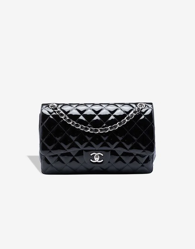Chanel Timeless Jumbo Patent Black in Black Patent leather from SACLÀB
