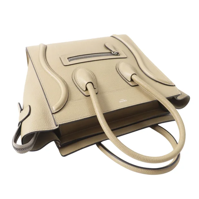 Celine Micro Drummed Calfskin Luggage Tote in neutral|white Calfskin from Her-Age, photo 9 of 12