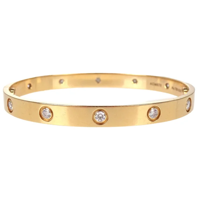 Cartier Love Bracelet Bangle AOM870 Au750 Full Diamond #18 Jewelry from AMORE Vintage Tokyo